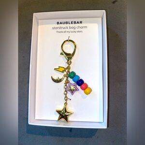 BNIB BaubleBar Starstruck Bag Charm/Key Chain “Thank All My Lucky Stars”